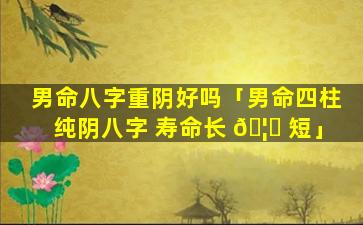 男命八字重阴好吗「男命四柱纯阴八字 寿命长 🦅 短」